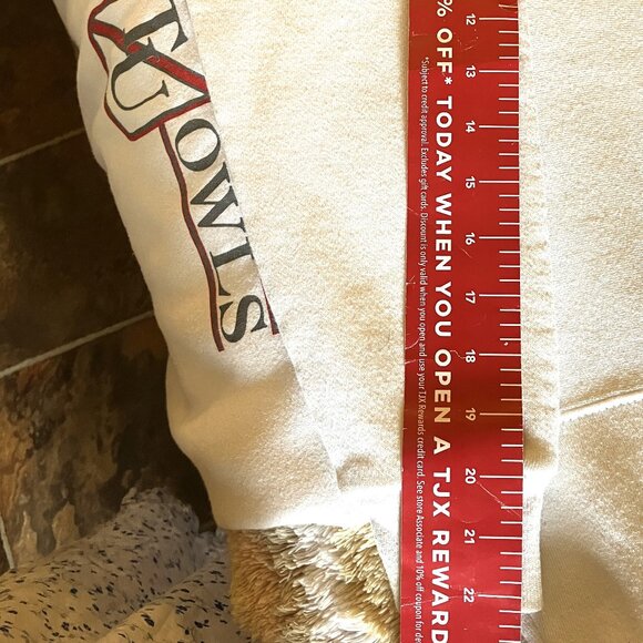 VTG TEMPLE University OWLS white sweatshirt (tag cut)  Sz L  womens pre-owned - Picture 6 of 12